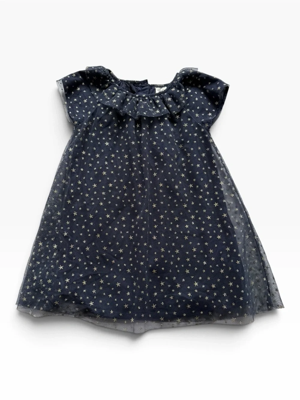OshKosh B'gosh Navy and Gold Star Print Dress